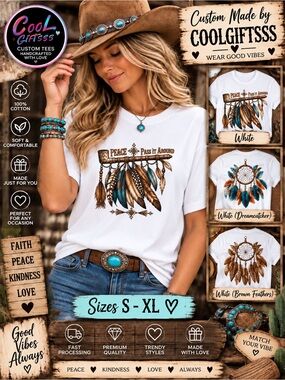 Western Boho Dreamcatcher Graphic Tee – Custom made by coolgiftsss S M L XL new
